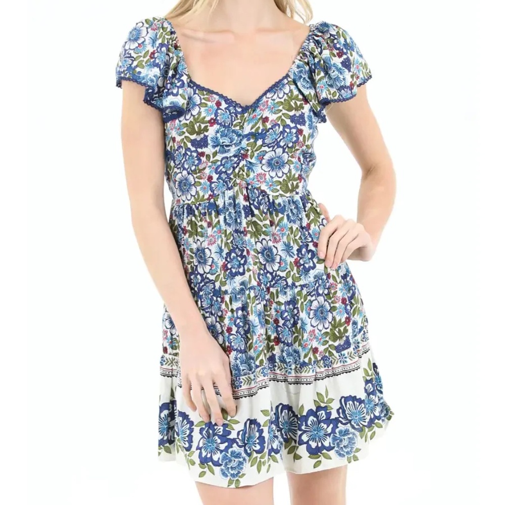 Flutter Sleeve Open Back Dress